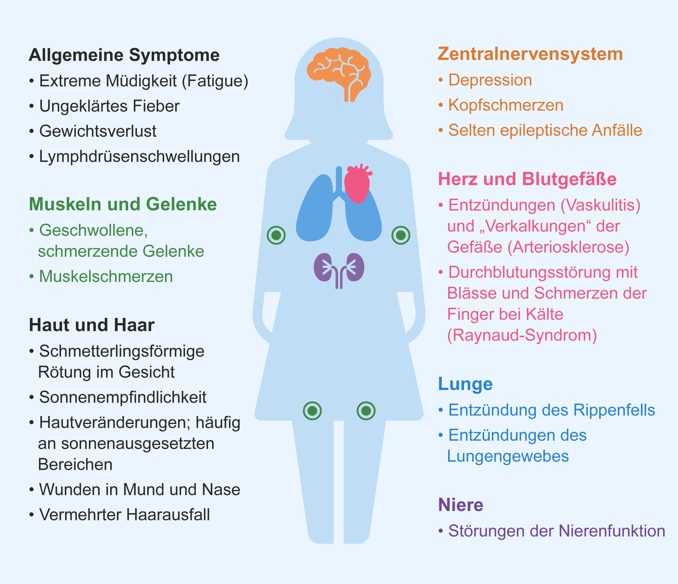 Lupus Symptome Grafik