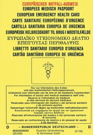europäischer Notfallausweis Vorderseite Lupuscheck