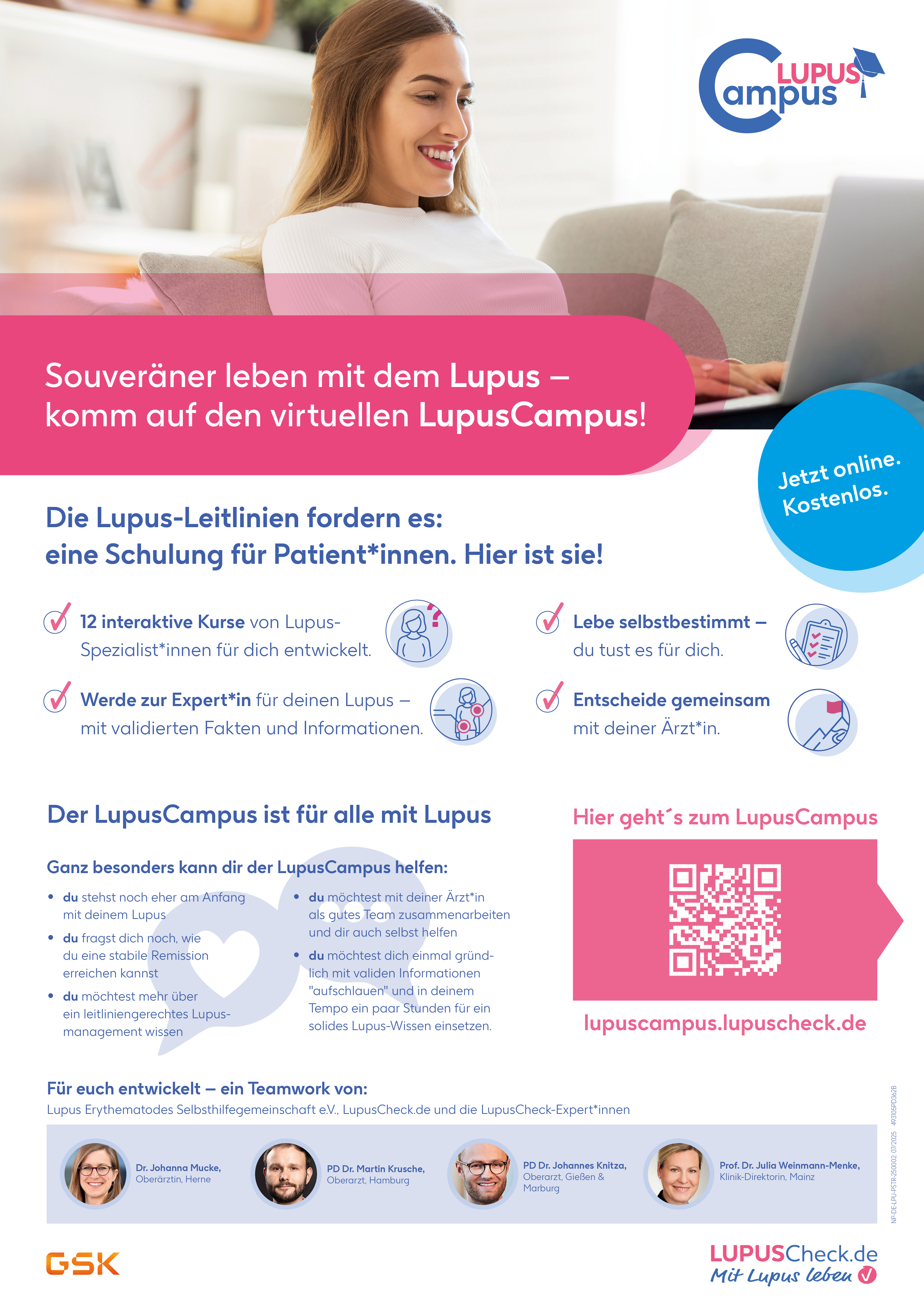 Flyer zum virtuellen Lupuscampus